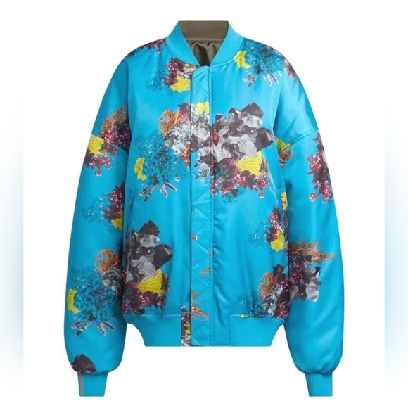 Ivy Park x Adidas Unisex REVERSABLE   satin bomber jacket - Picture 2 of 14